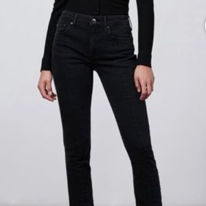 Front Split Hem Straight Jeans